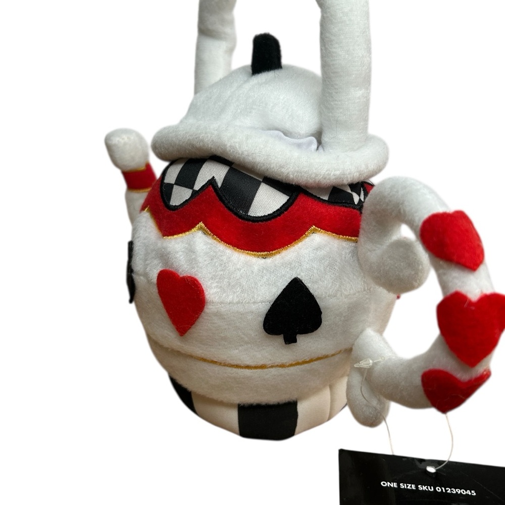 Spirit Halloween Tea Pot Purse Plush Red White Black Novelty Bag Hearts Spade - Picture 2 of 16